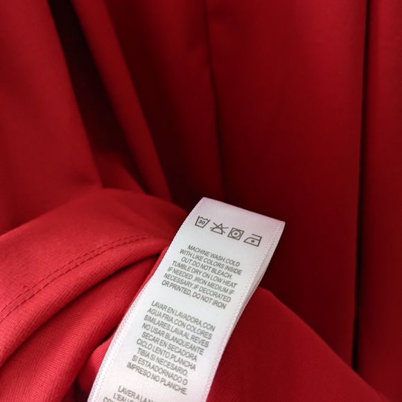 JustFab Scallop Fit and Flare Dress Geranium Red Size Large - Picture 11 of 12